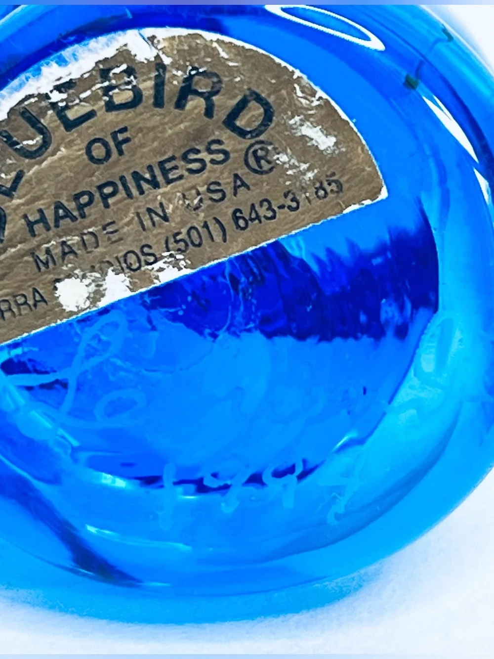 Leo Ward Bluebird of Happiness 1994 Signed Cobalt Blue Art Glass Bird